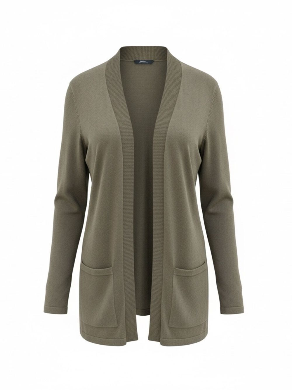 Jones New York Open-Front Olive Green Women's S Cardigan Sweater Nice Weight